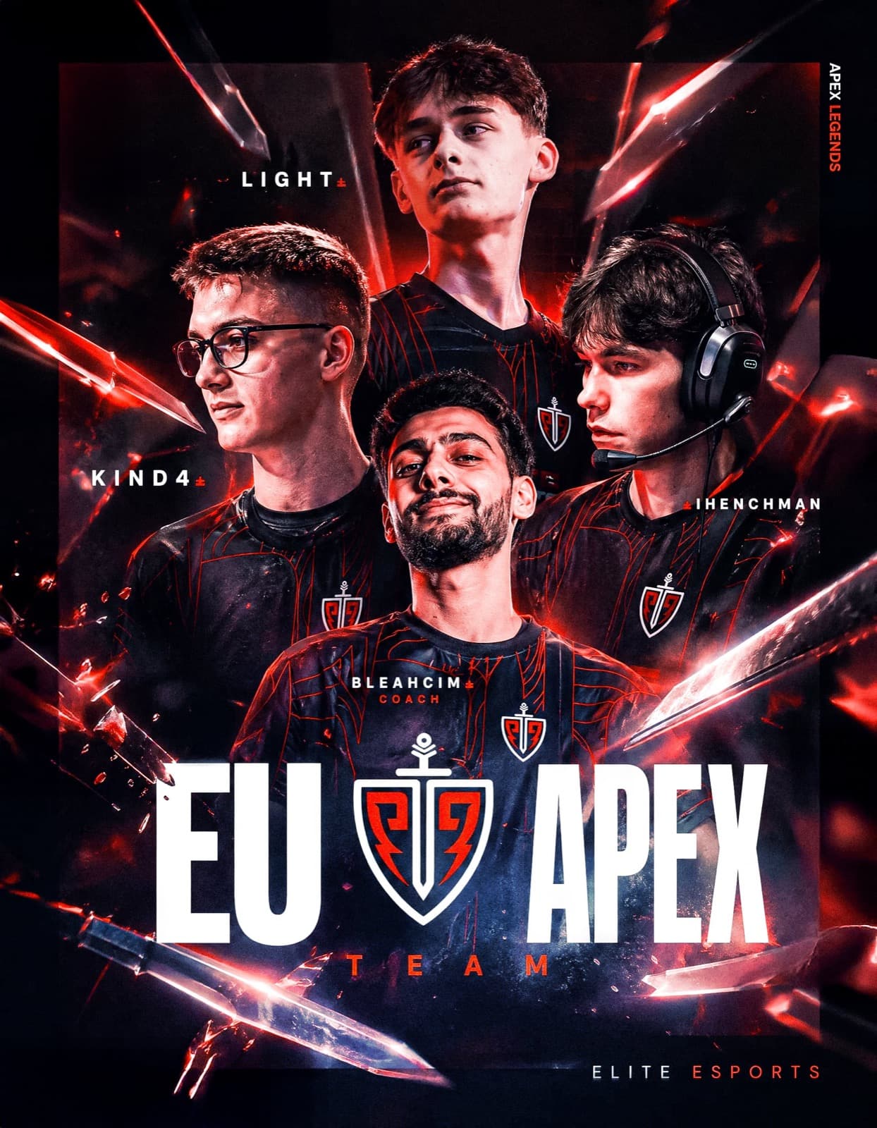 Elite's Apex Europe lineup together at an event